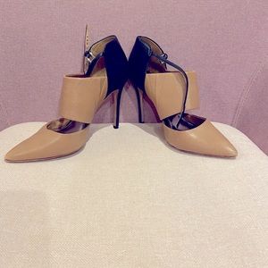 Coach two colored leather heels in size 8 lightly used